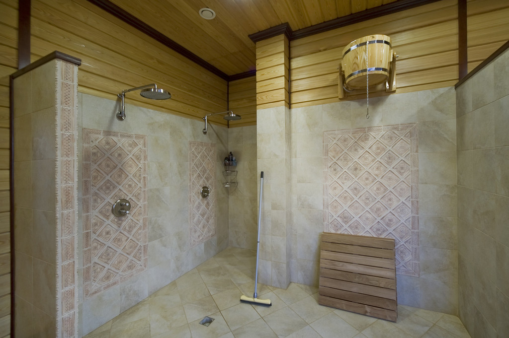 Помывочная в бане с душем интерьер плитка (49 фото)